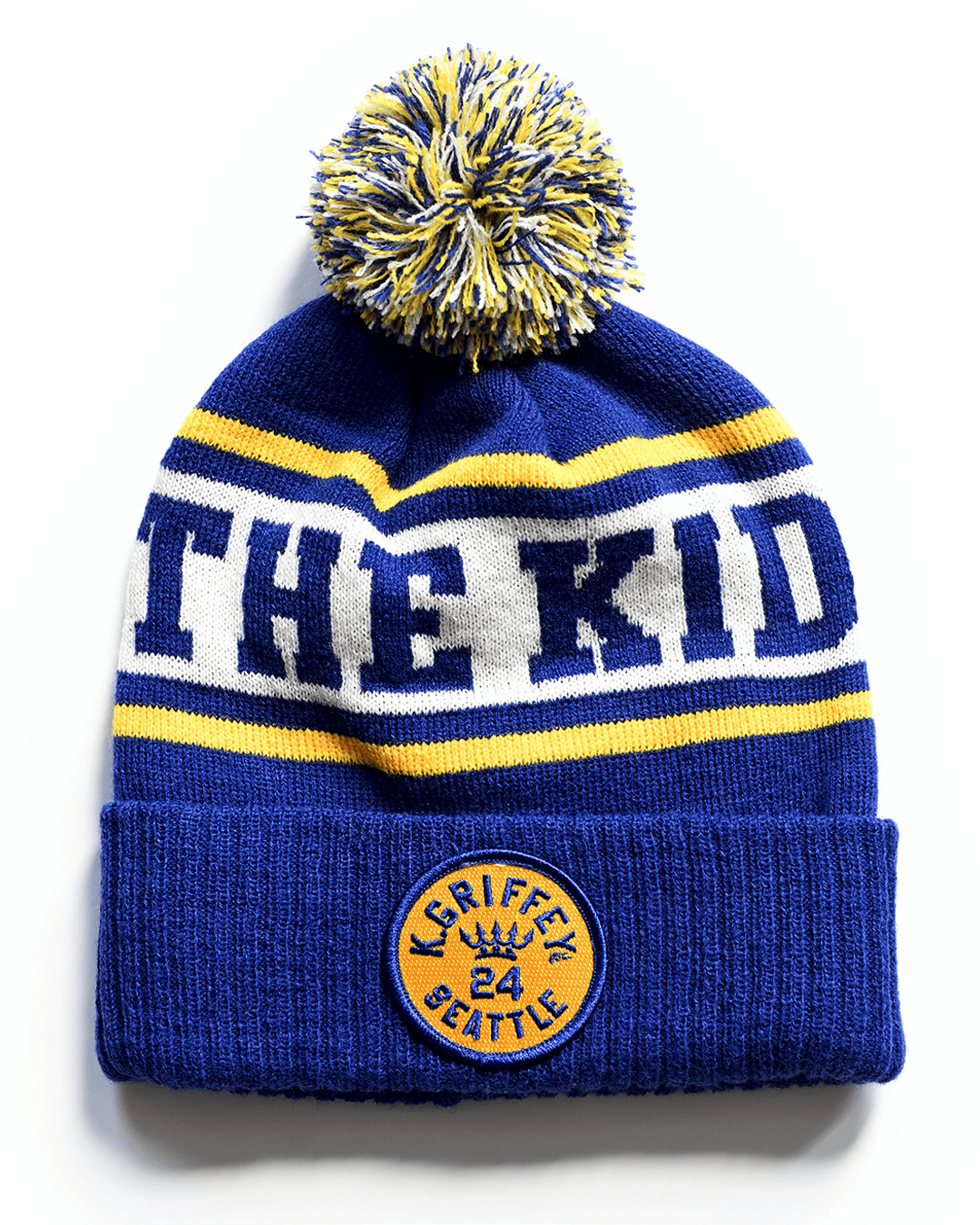 Ken Griffey Jr. 'The Kid' Blue Pom Pom Beanie - Roots of Fight Canada