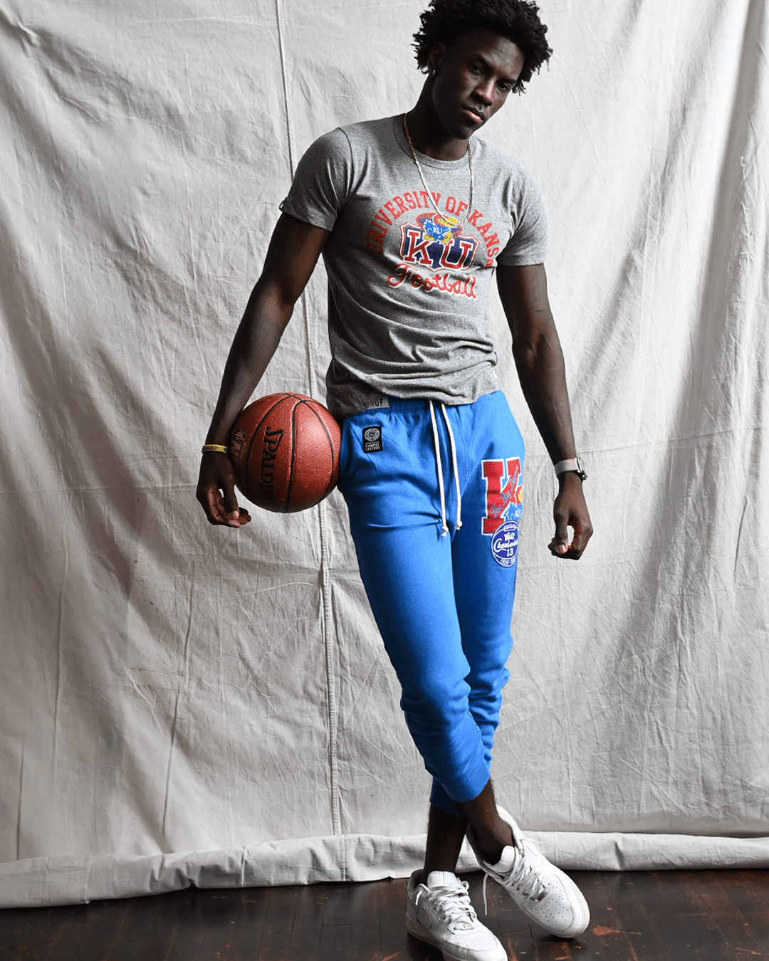 KU - Jayhawks Football Grey Triblend Tee - Roots of Fight Canada