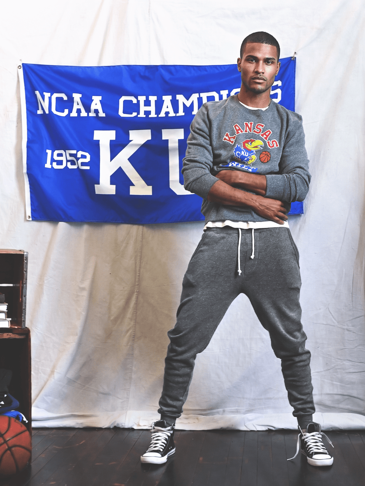 KU - Wilt Big Dipper #13 Grey Sweatshirt - Roots of Fight Canada
