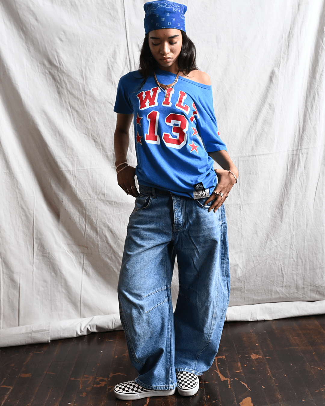 KU - Wilt Chamberlain 13 Blue Triblend Tee - Roots of Fight Canada