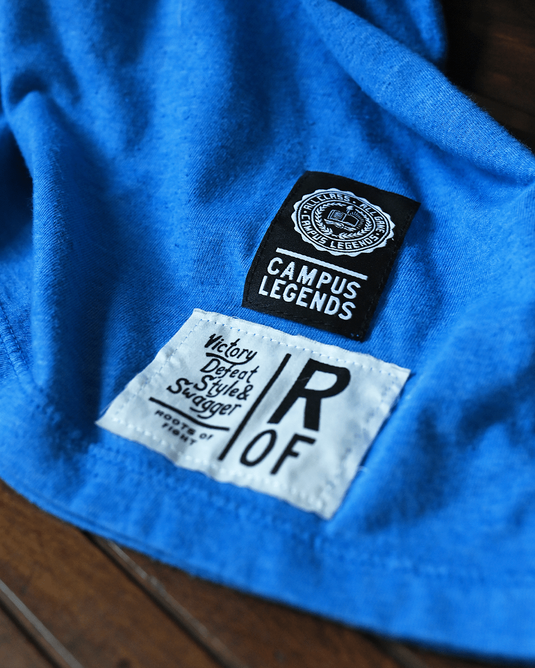 KU - Wilt Chamberlain 13 Blue Triblend Tee - Roots of Fight Canada