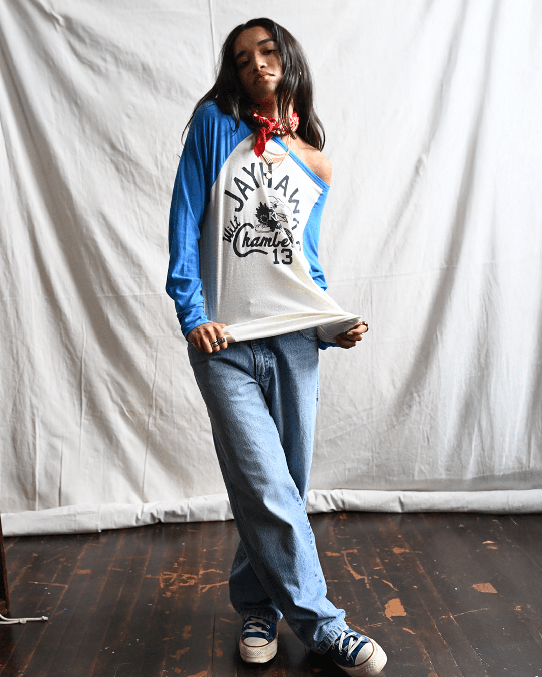 KU - Wilt Jayhawks 13 Blue Raglan Tee - Roots of Fight Canada