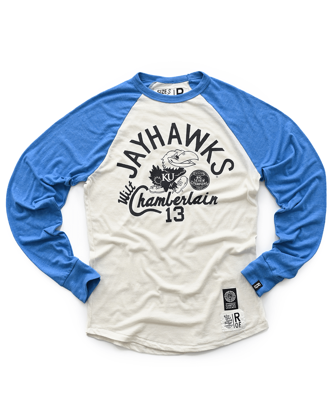 KU - Wilt Jayhawks 13 Blue Raglan Tee - Roots of Fight Canada