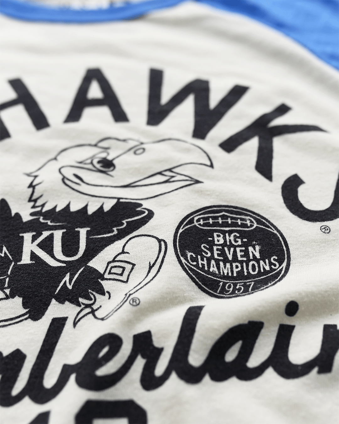 KU - Wilt Jayhawks 13 Blue Raglan Tee - Roots of Fight Canada