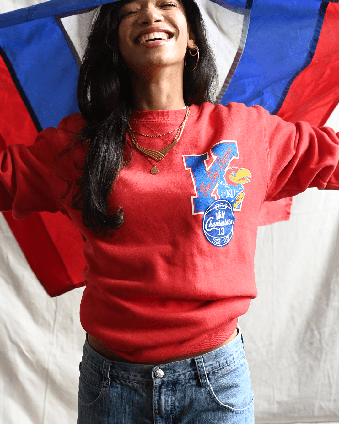 KU - Wilt Jayhawks 13 Red Sweatshirt - Roots of Fight Canada