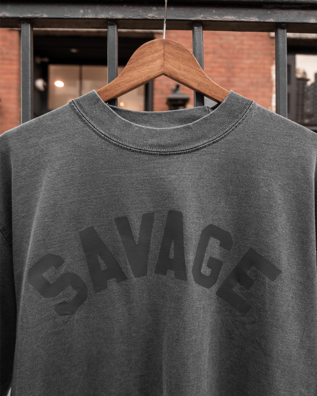 Macho Man 'Savage' Charcoal Heavyweight Tee - Roots of Fight Canada