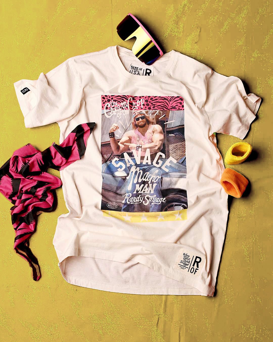 Macho Man 'Savage' White Tee - Roots of Fight Canada