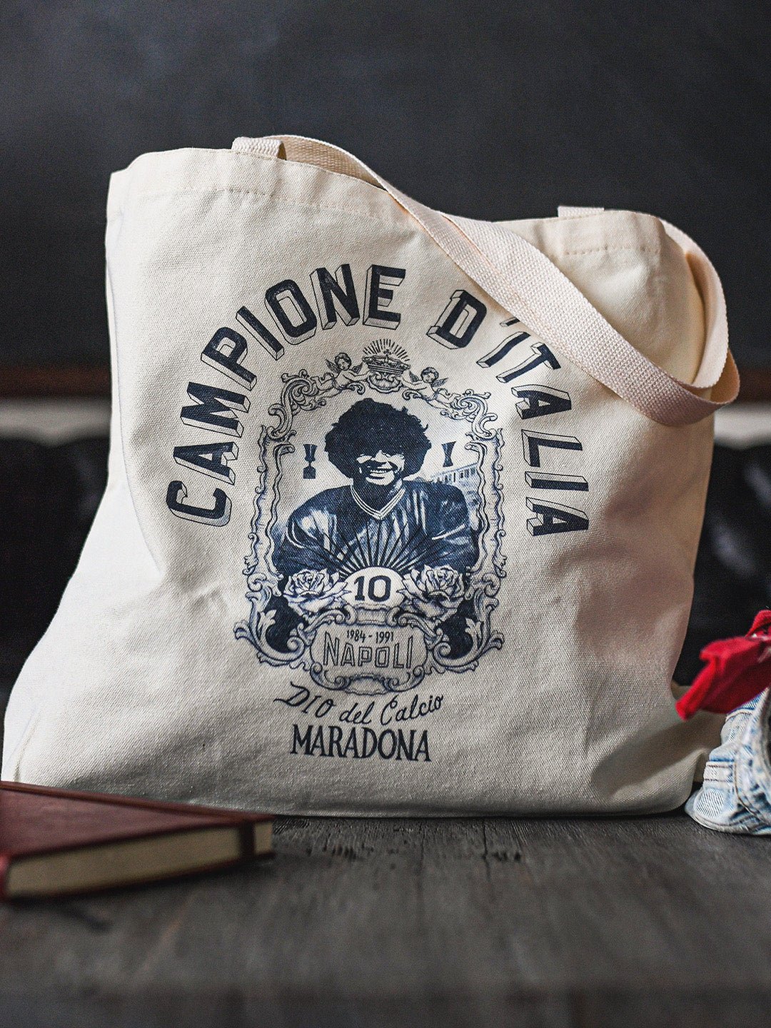 Maradona Campione D'Italia Ivory Tote Bag - Roots of Fight Canada