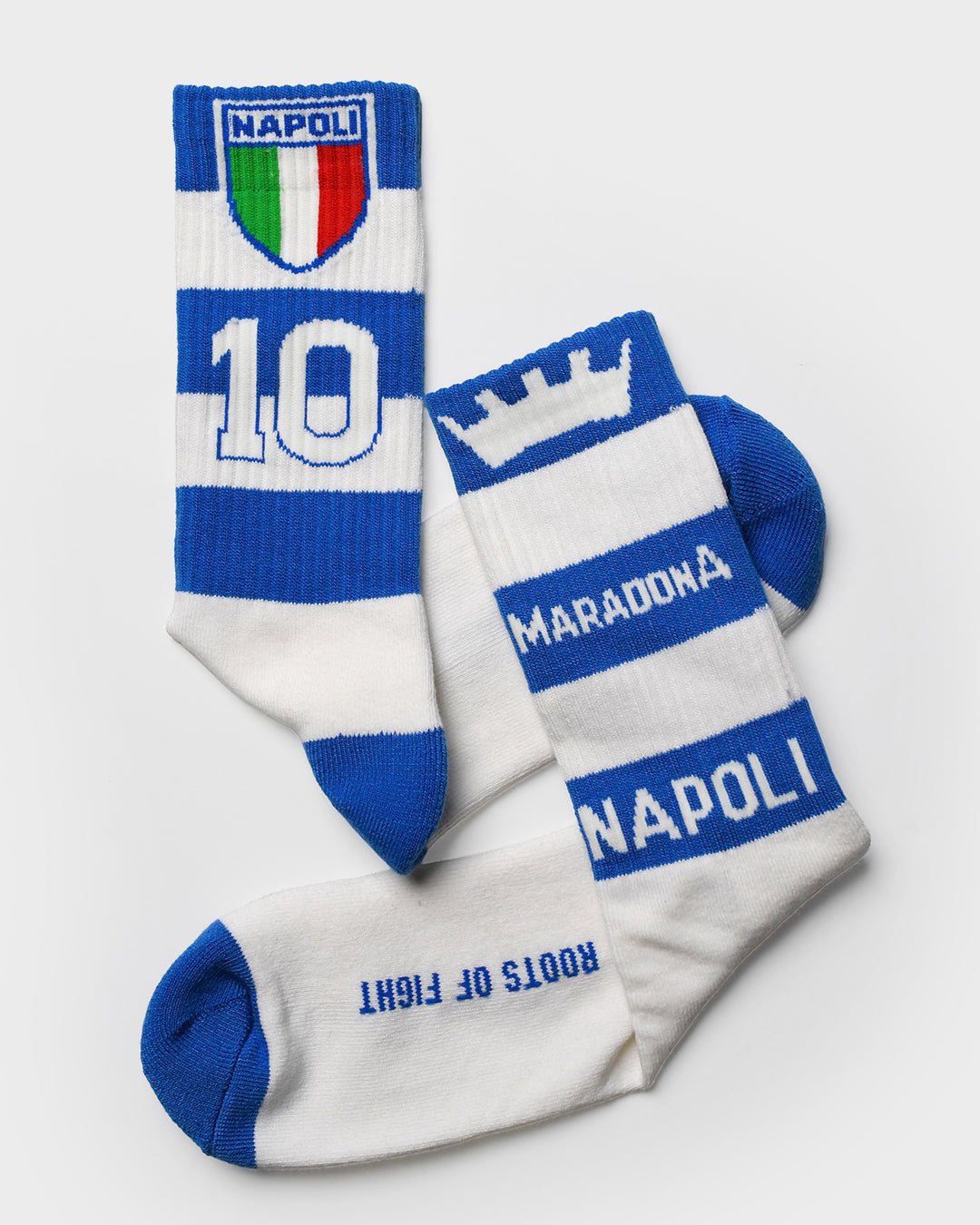Maradona Napoli 10 Striped Socks - Roots of Fight Canada