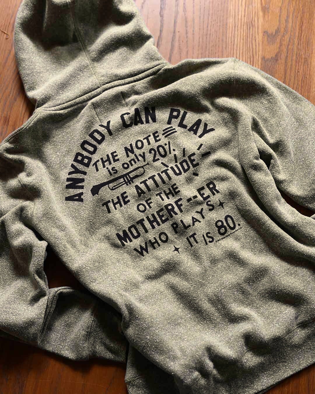 Miles Davis NYC Trumpet Olive PO Hoody - Roots of Fight Canada