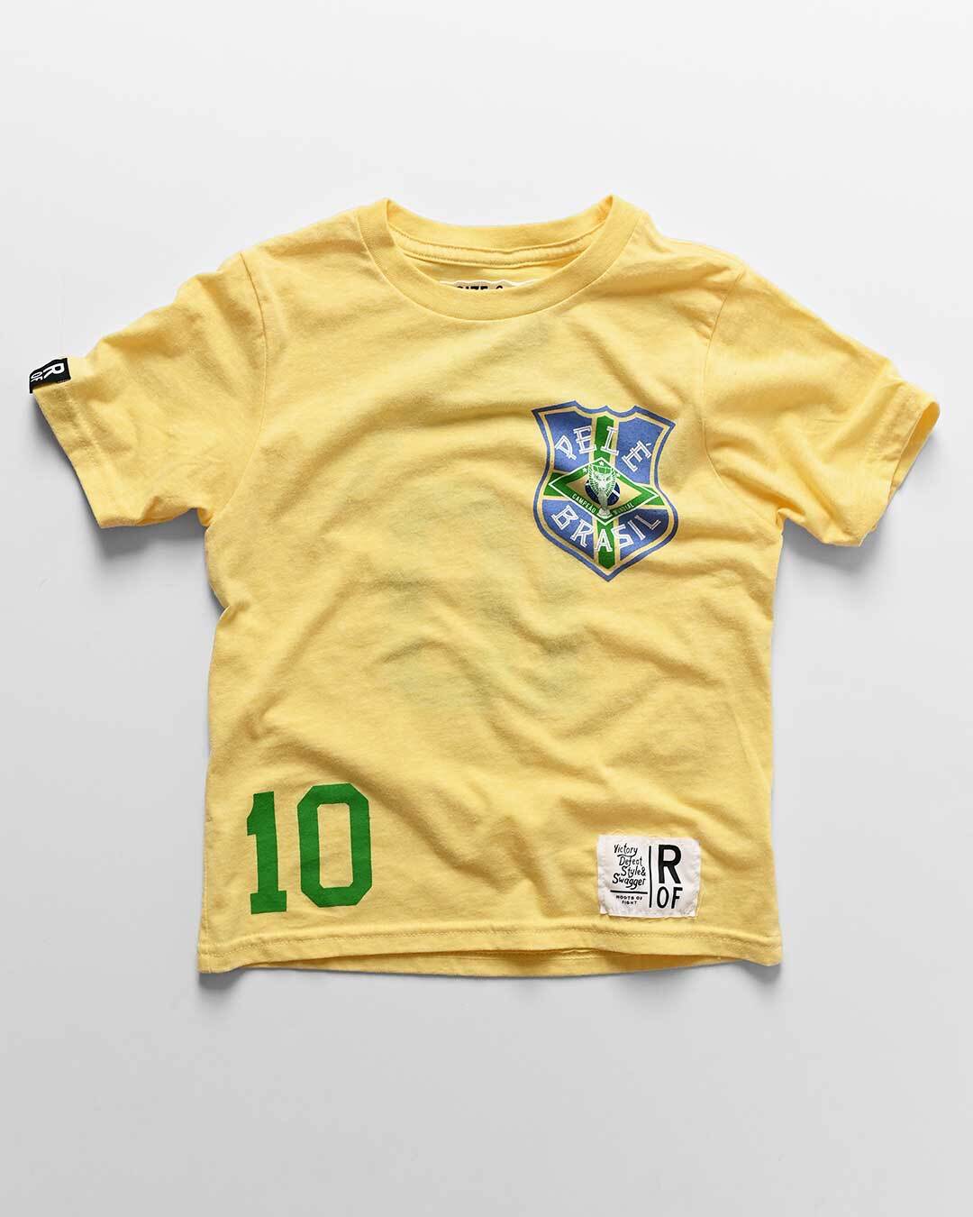 Pelé #10 Brasil Gold Kid's Tee - Roots of Fight Canada