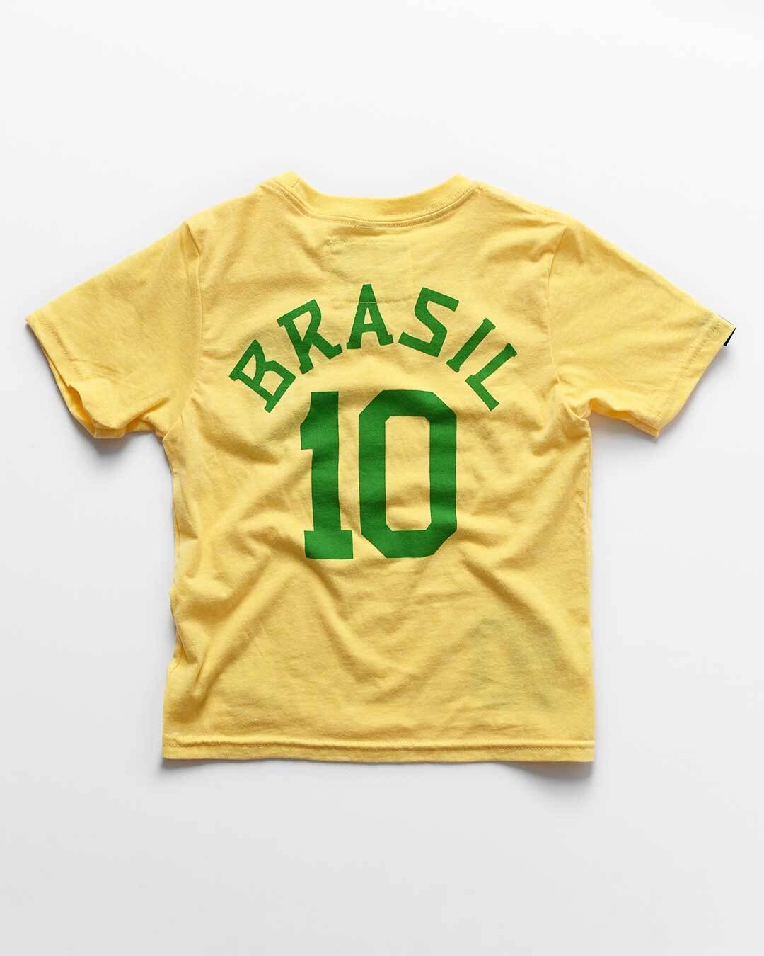 Pelé #10 Brasil Gold Kid's Tee - Roots of Fight Canada