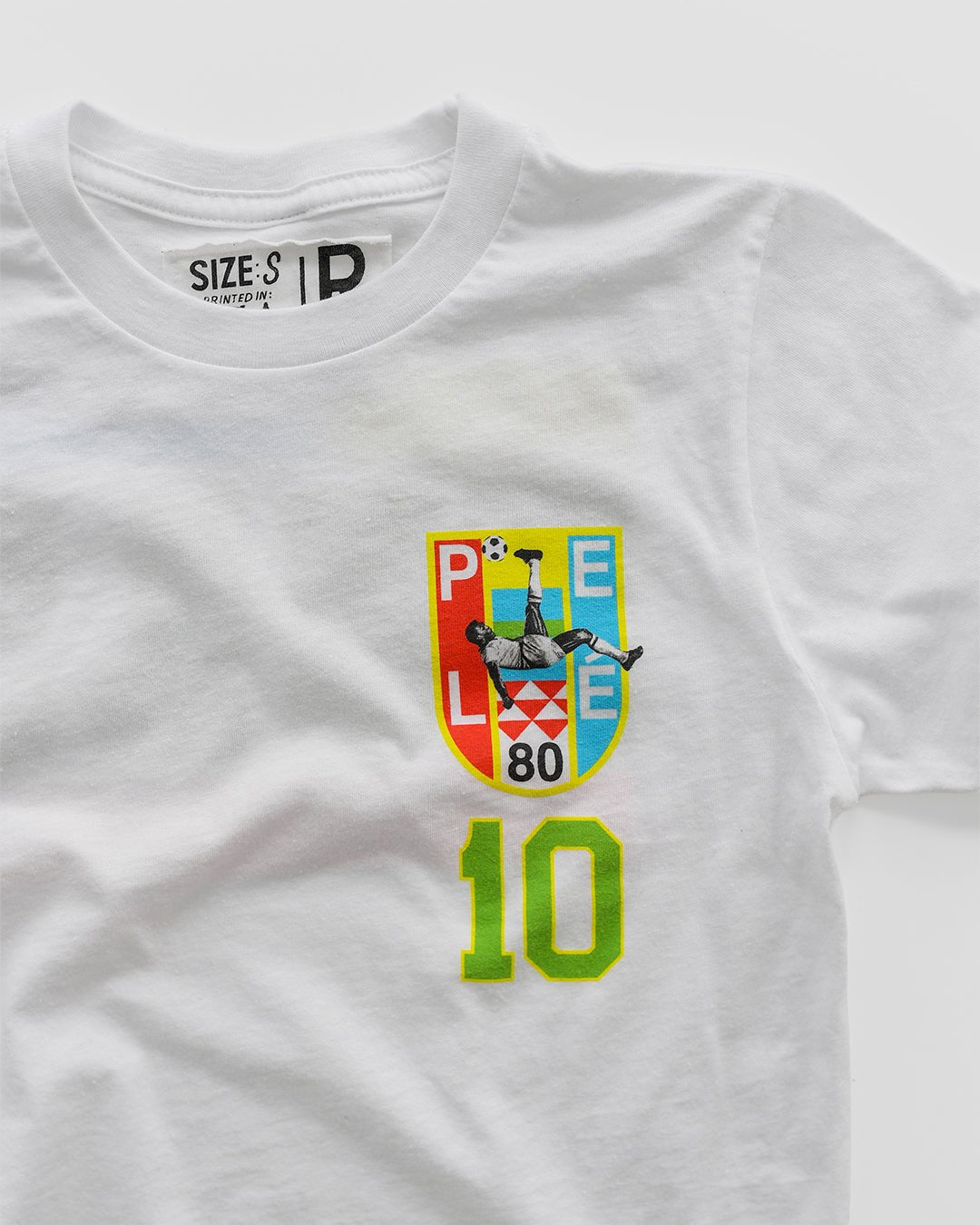 Pelé 10 Brasil White Kid's Tee - Roots of Fight Canada