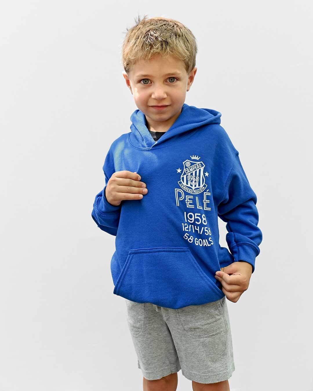 Pelé Santos Blue Kid's PO Hoody - Roots of Fight Canada