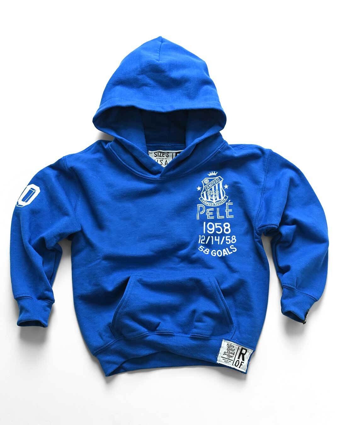Pelé Santos Blue Kid's PO Hoody - Roots of Fight Canada