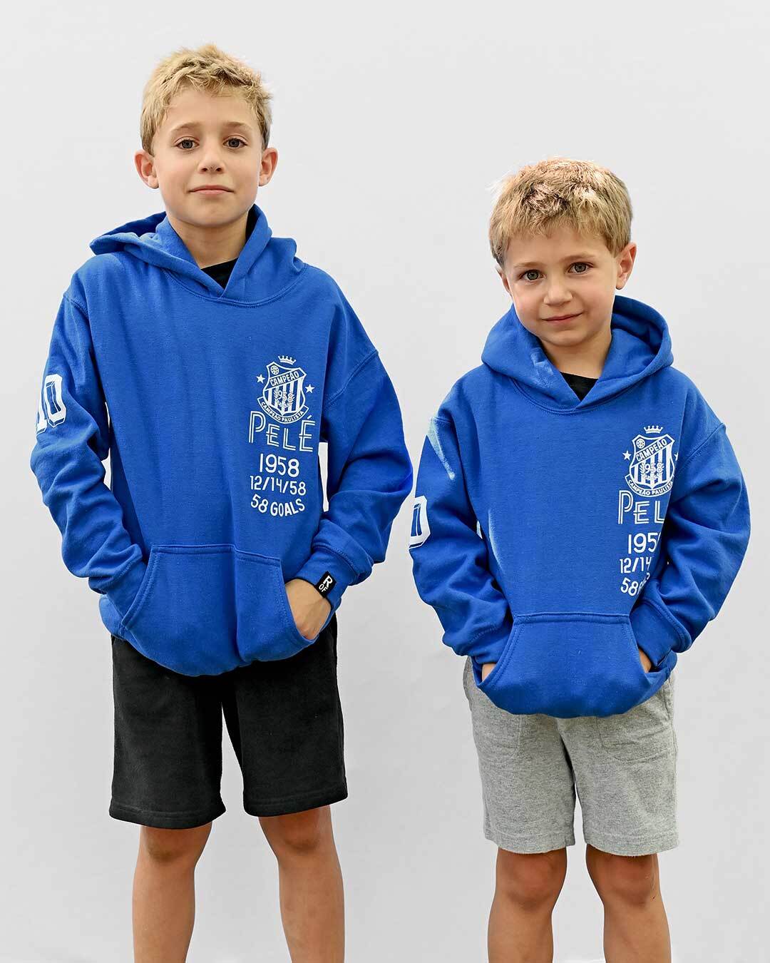 Pelé Santos Blue Kid's PO Hoody - Roots of Fight Canada