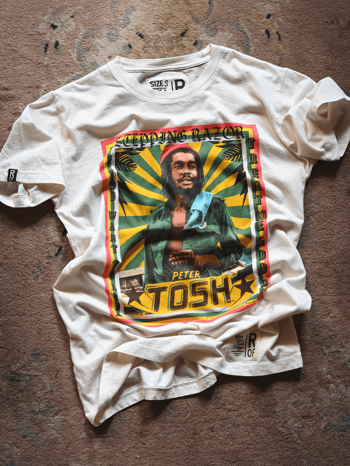 Peter Tosh Stepping Razor White Tee - Roots of Fight Canada