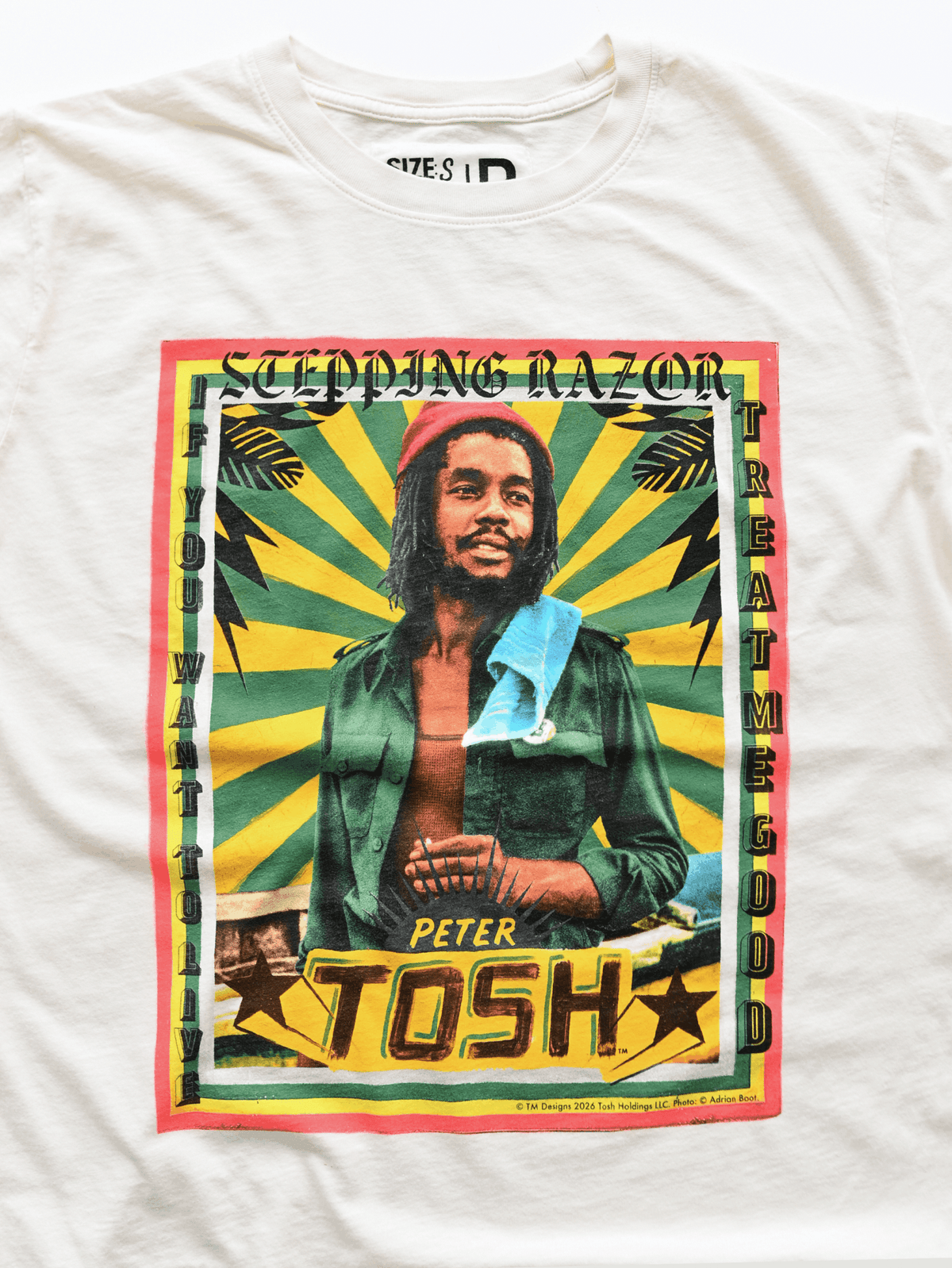 Peter Tosh Stepping Razor White Tee - Roots of Fight Canada