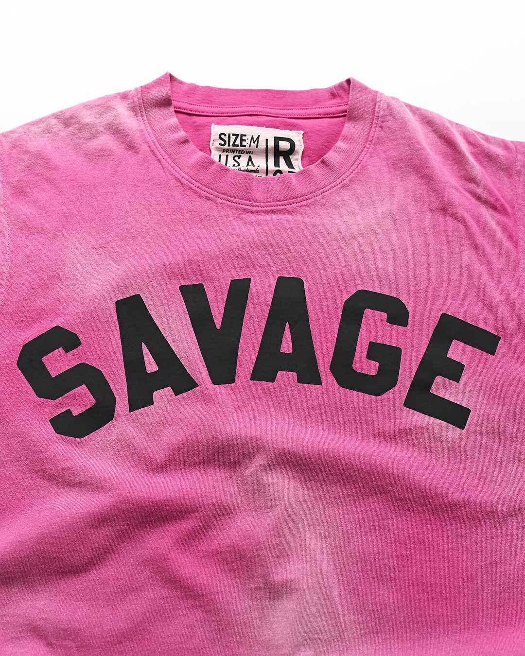 Randy Savage Beach Wash Pink Muscle Tee - Roots of Fight Canada