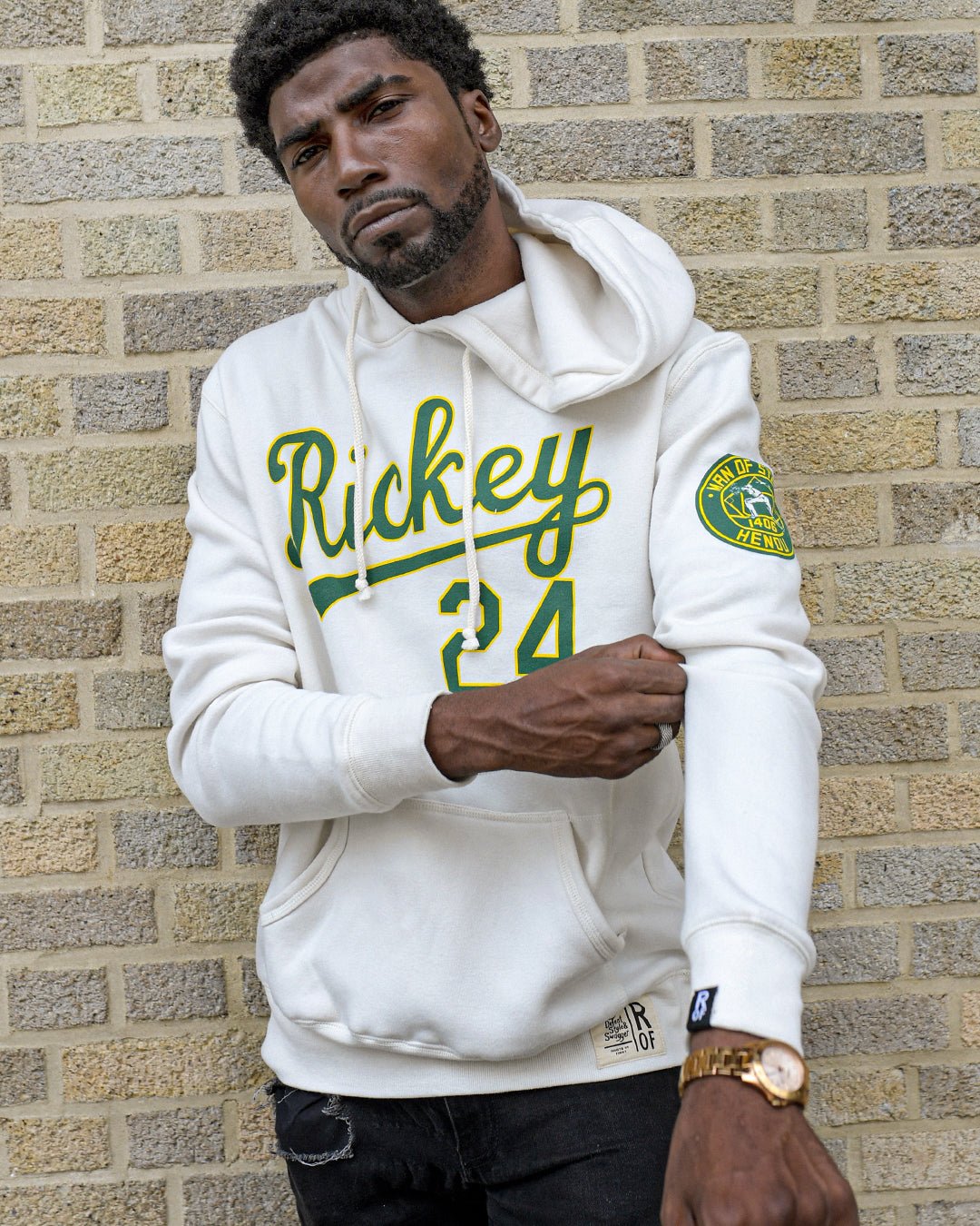 Rickey Henderson 24 White PO Hoody - Roots of Fight Canada