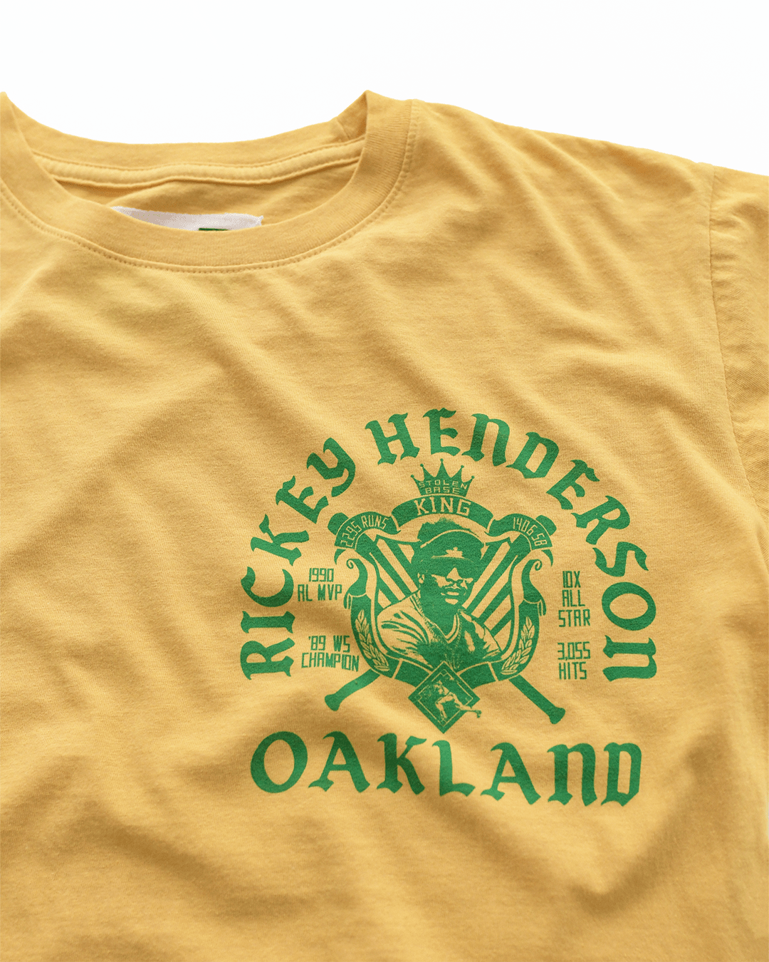 Rickey Henderson Stolen Base King Gold Tee - Roots of Fight Canada