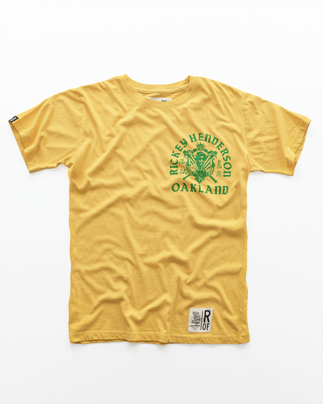 Rickey Henderson Stolen Base King Gold Tee - Roots of Fight Canada
