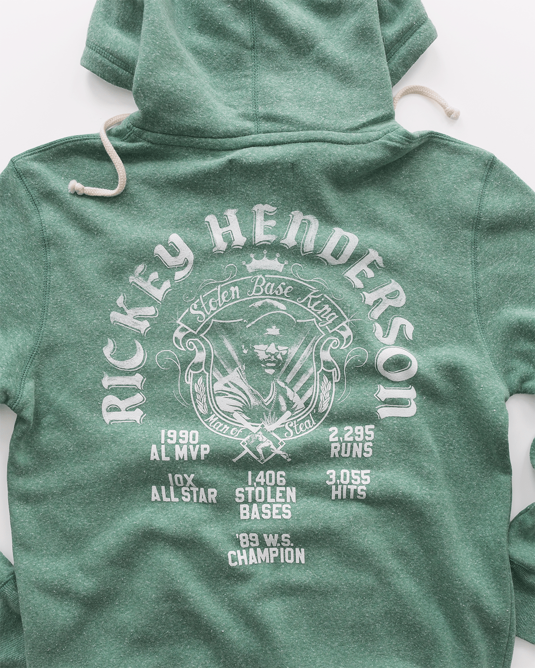 Rickey Henderson Stolen Base King Green PO Hoody - Roots of Fight Canada