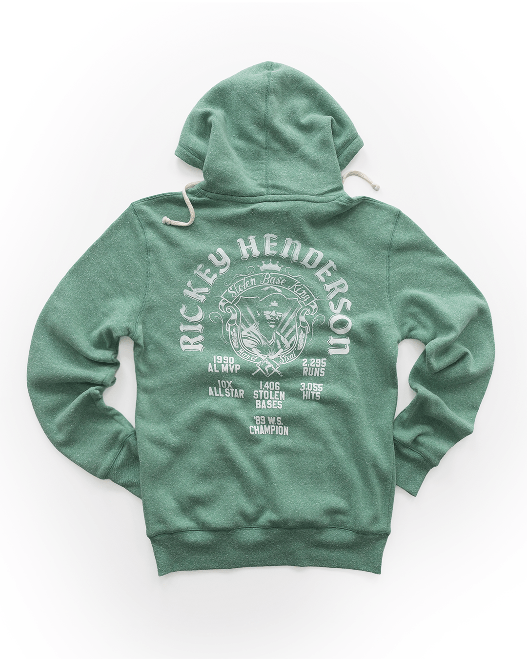 Rickey Henderson Stolen Base King Green PO Hoody - Roots of Fight Canada