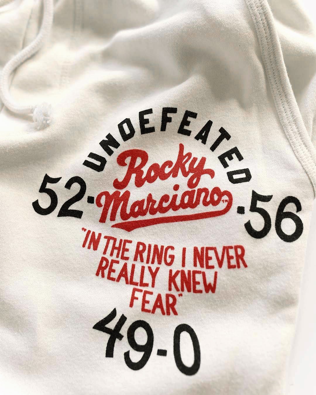 Rocky Marciano Undefeated Champ White Sweatpants - Roots of Fight Canada
