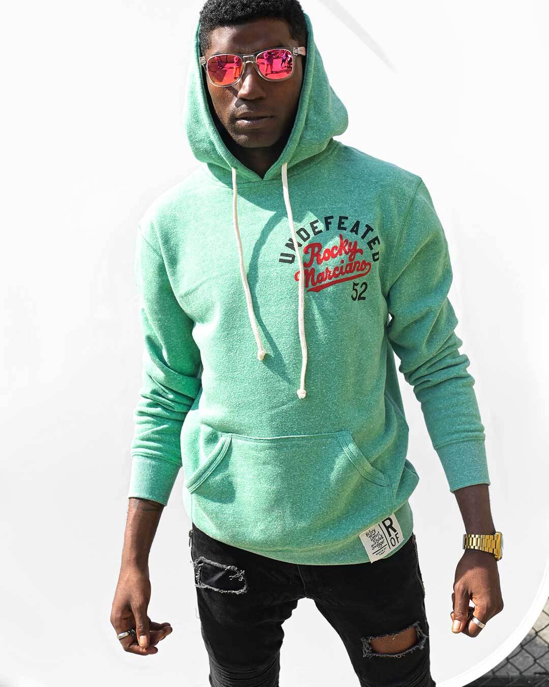 Rocky Marciano Undefeated Heather Green PO Hoody - Roots of Fight Canada