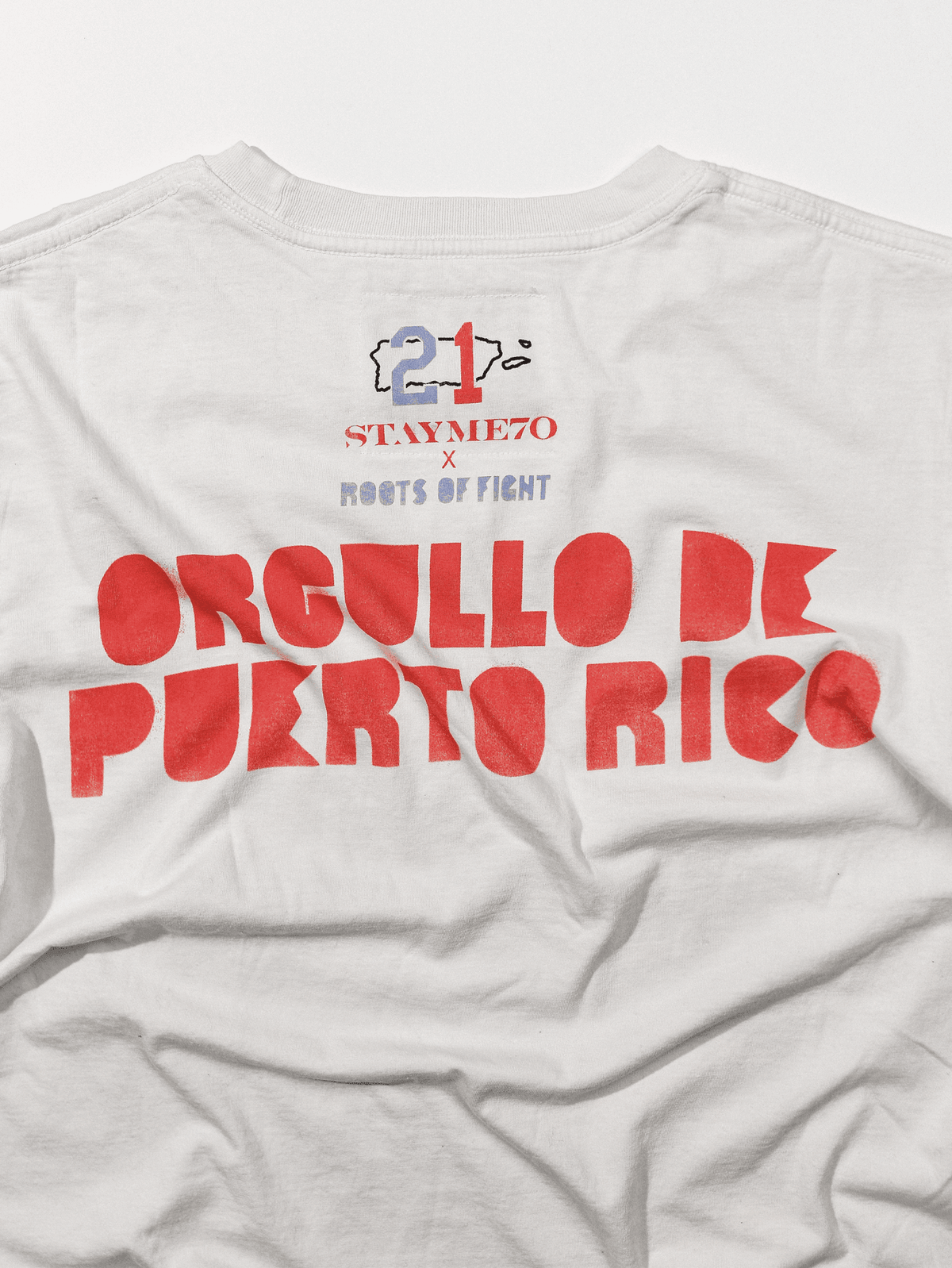 StayMe7o x Clemente White Tee - Roots of Fight Canada