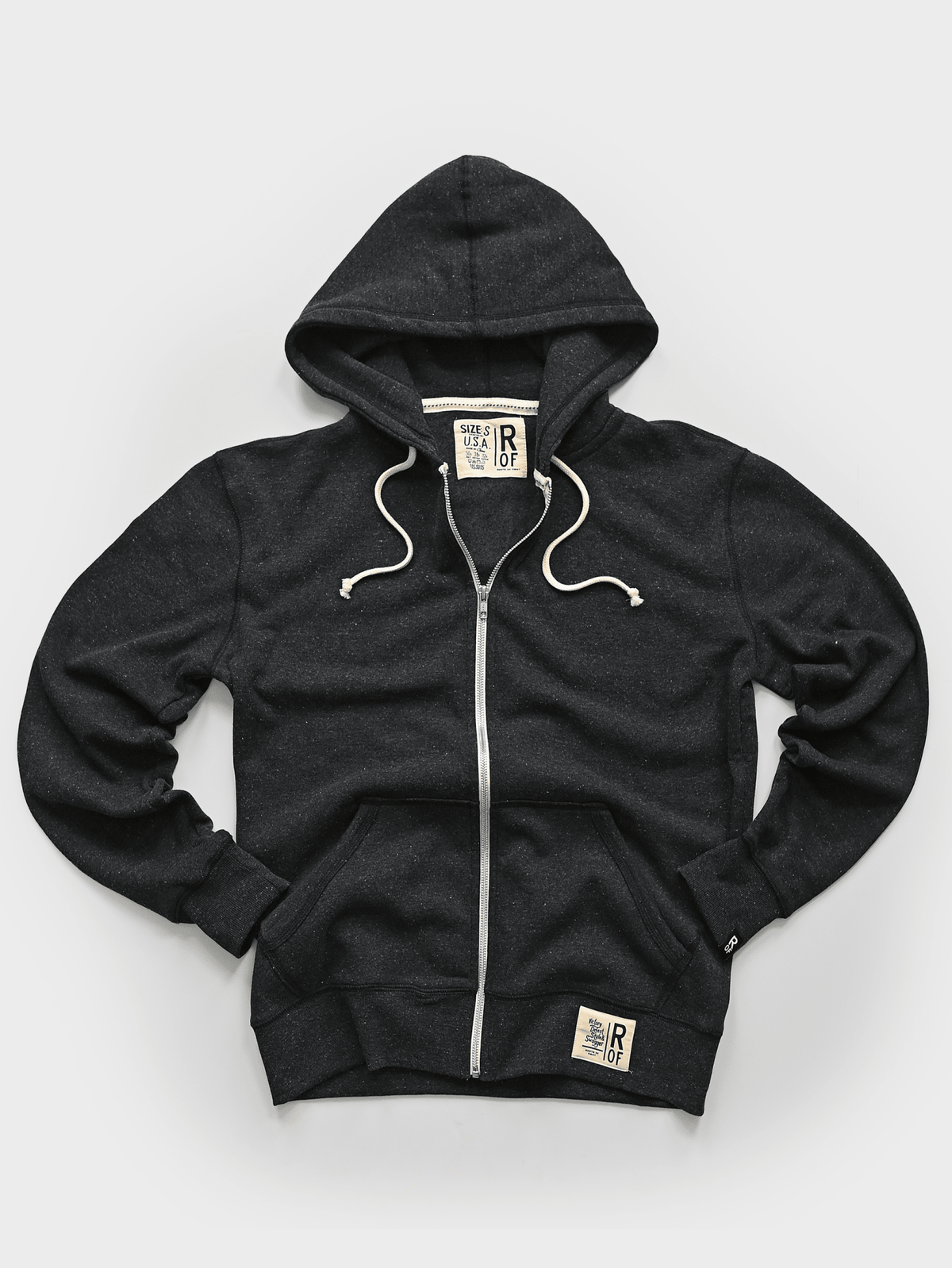 Supersoft Midweight Heather Black Full Zip Hoody - Roots of Fight Canada