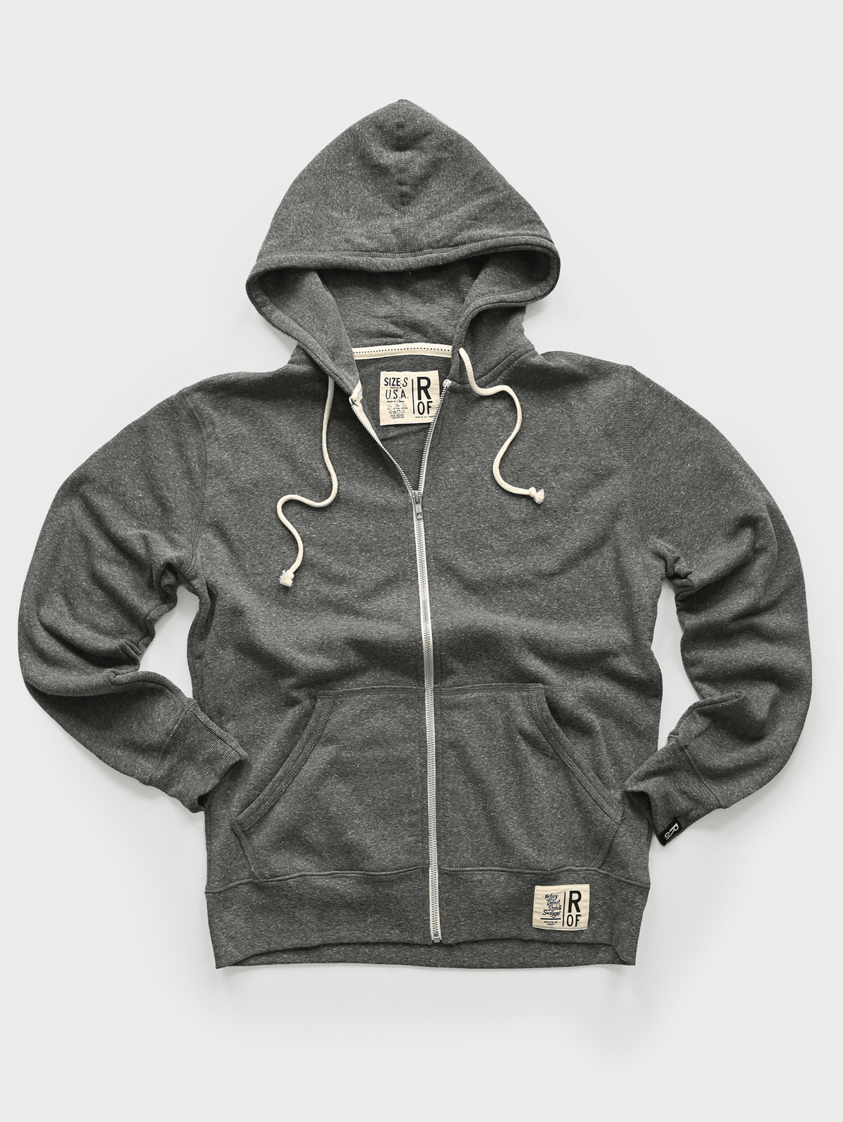 Supersoft Midweight Heather Grey Full Zip Hoody - Roots of Fight Canada