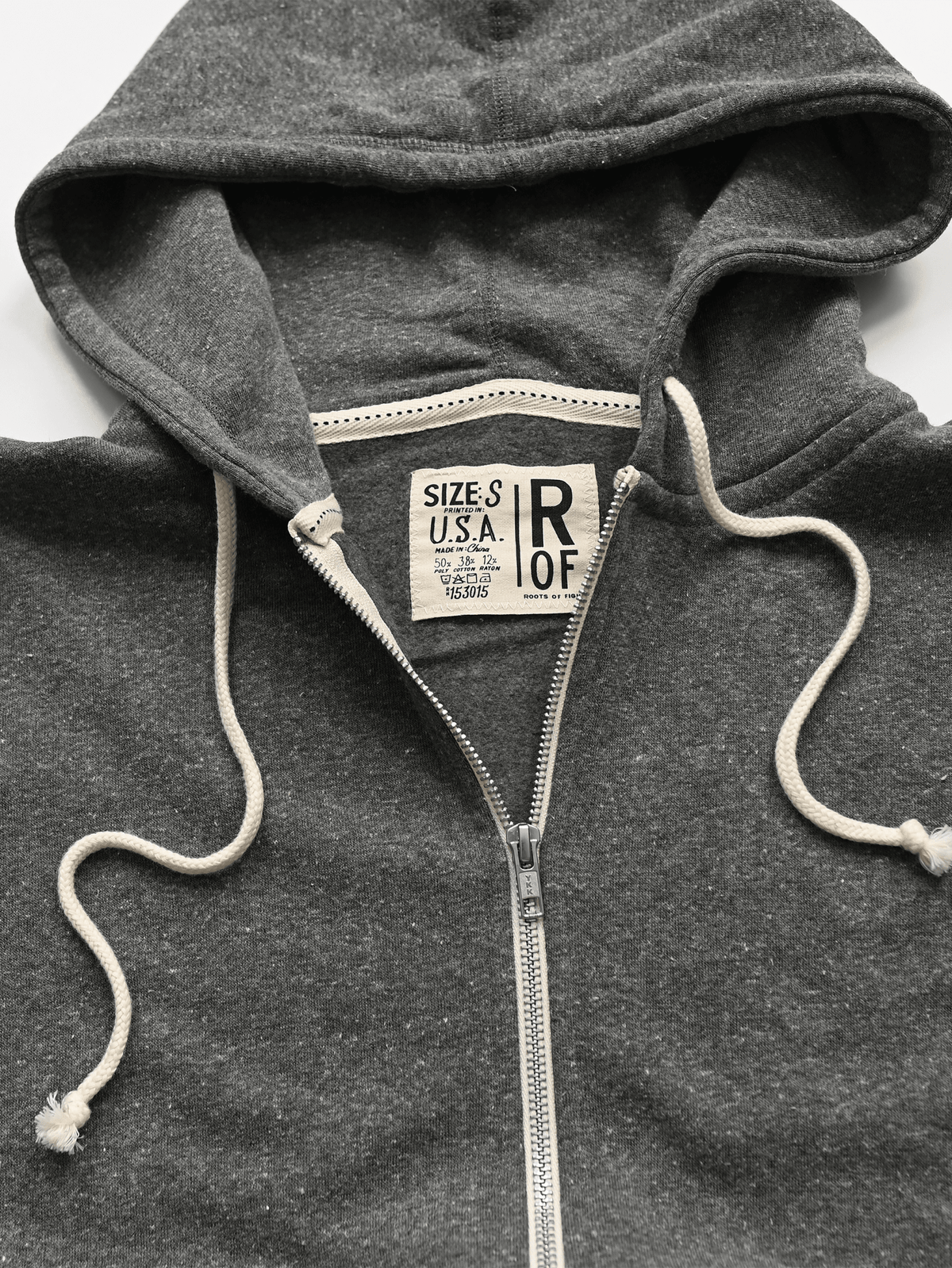 Supersoft Midweight Heather Grey Full Zip Hoody - Roots of Fight Canada