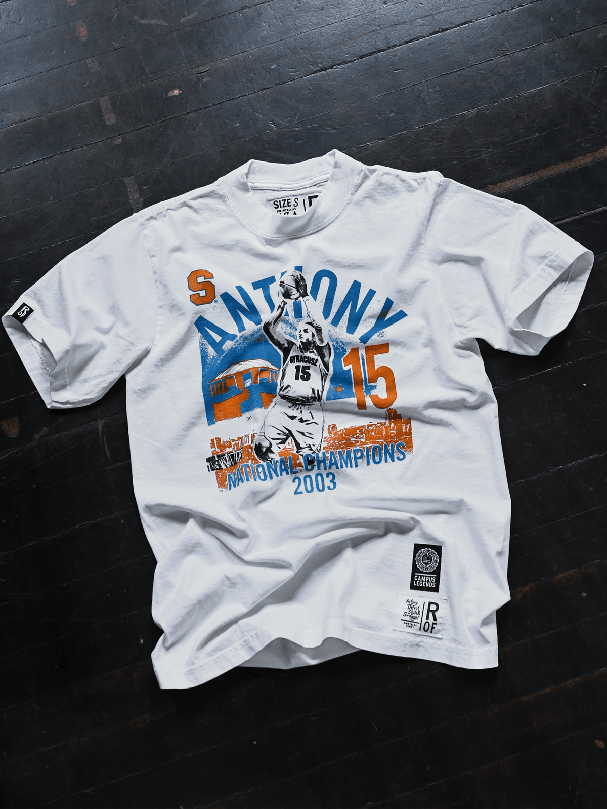 SYR - Carmelo Anthony '03 Champs White Heavyweight Tee - Roots of Fight Canada