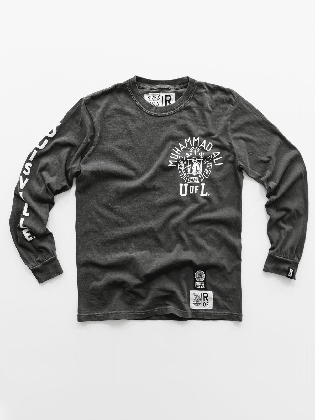 UofL - Ali Peace & Justice Charcoal Long Sleeve Tee - Roots of Fight Canada