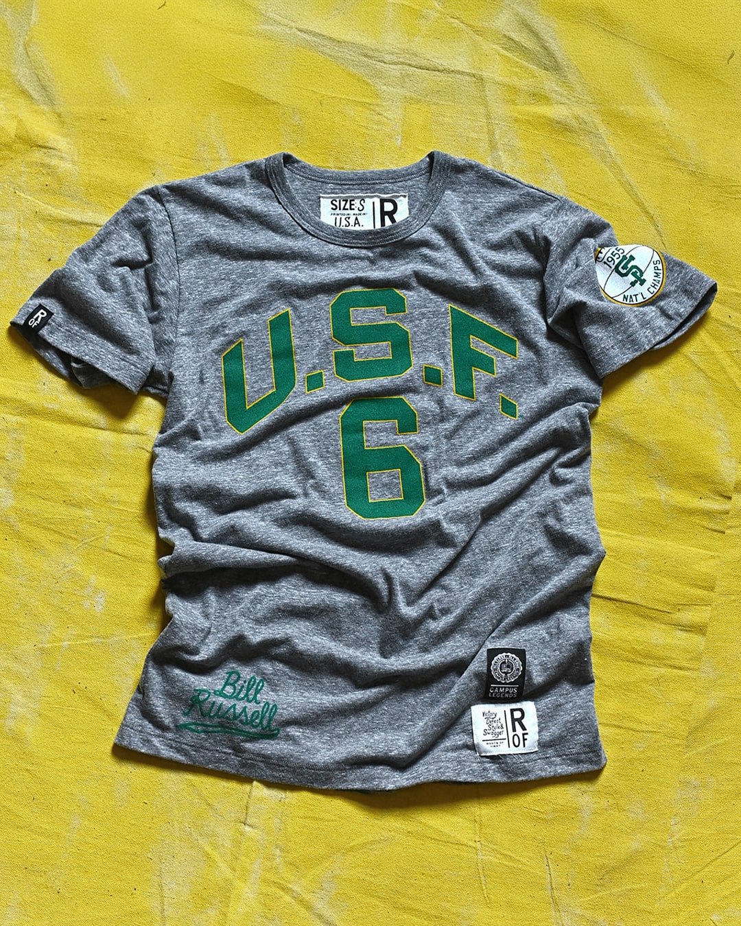 USF - Bill Russell #6 Grey Tee - Roots of Fight Canada