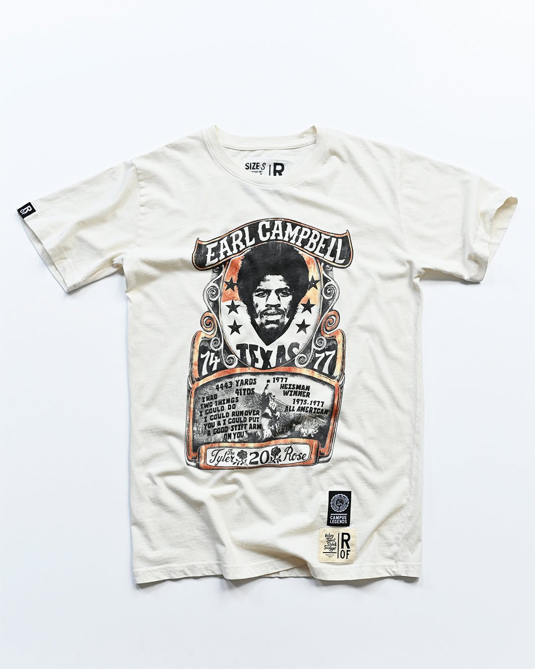 UT - Earl Campbell Legacy White Tee - Roots of Fight Canada