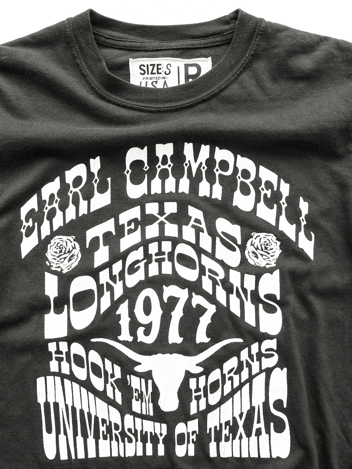 UT - Earl Campbell Longhorns Black Long Sleeve Tee - Roots of Fight Canada