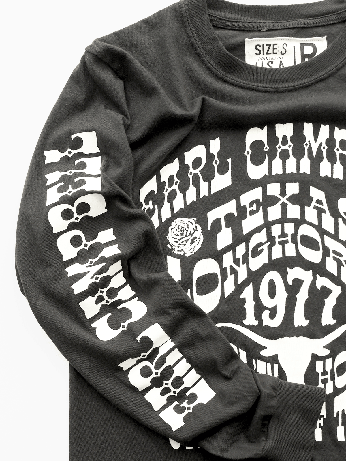 UT - Earl Campbell Longhorns Black Long Sleeve Tee - Roots of Fight Canada