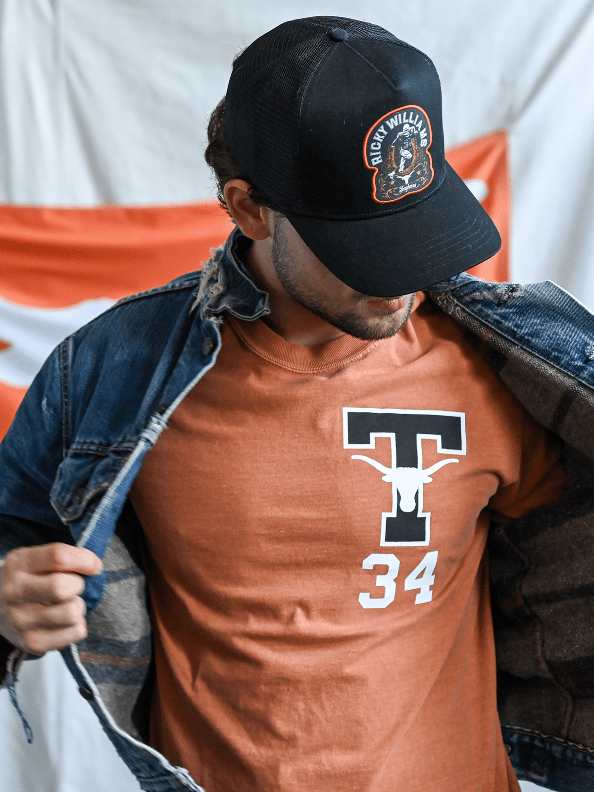 UT - Ricky Williams 34 Orange Long Sleeve Tee - Roots of Fight Canada