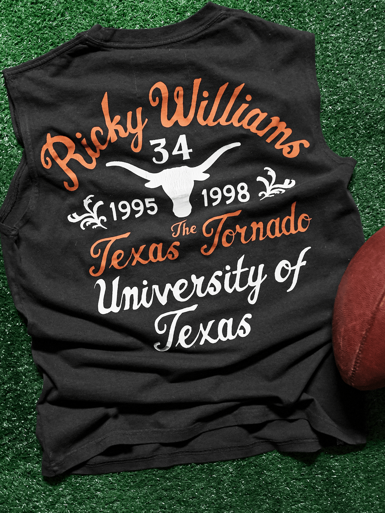 UT - Ricky Williams Texas Tornado Black Muscle Tee - Roots of Fight Canada