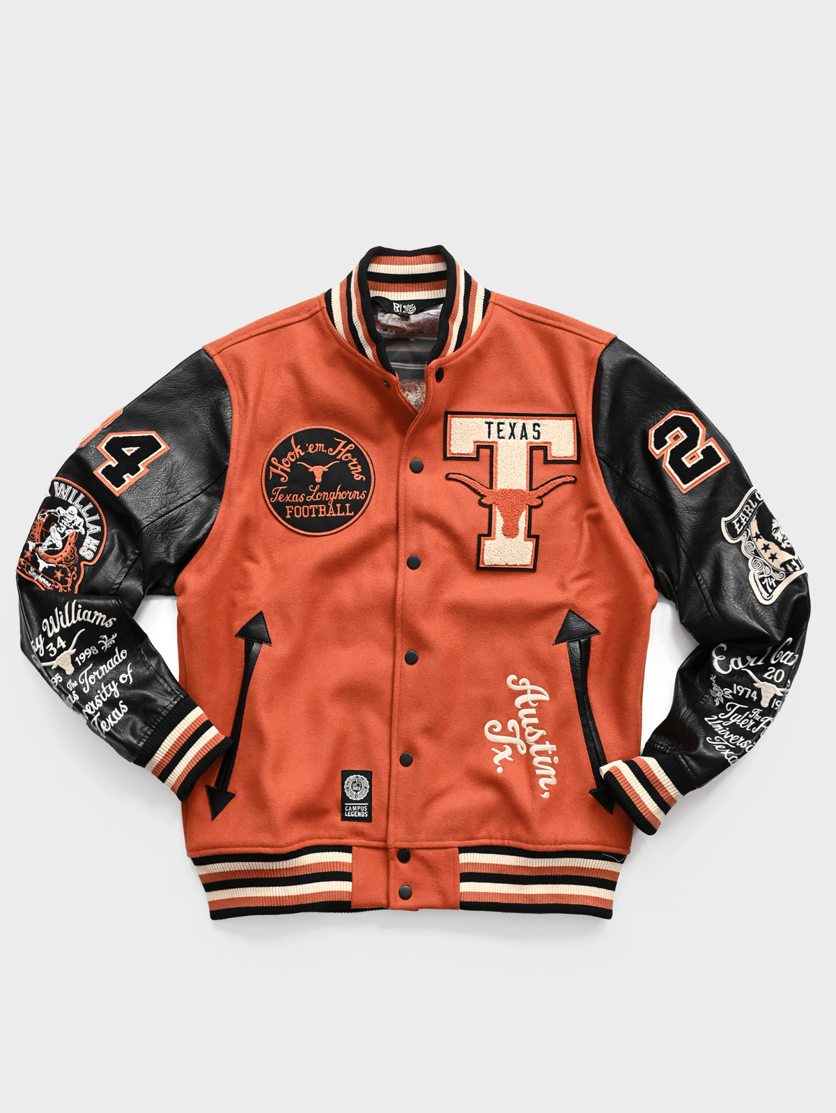 UT - Ricky Williams x Earl Campbell Varsity Jacket - Roots of Fight Canada