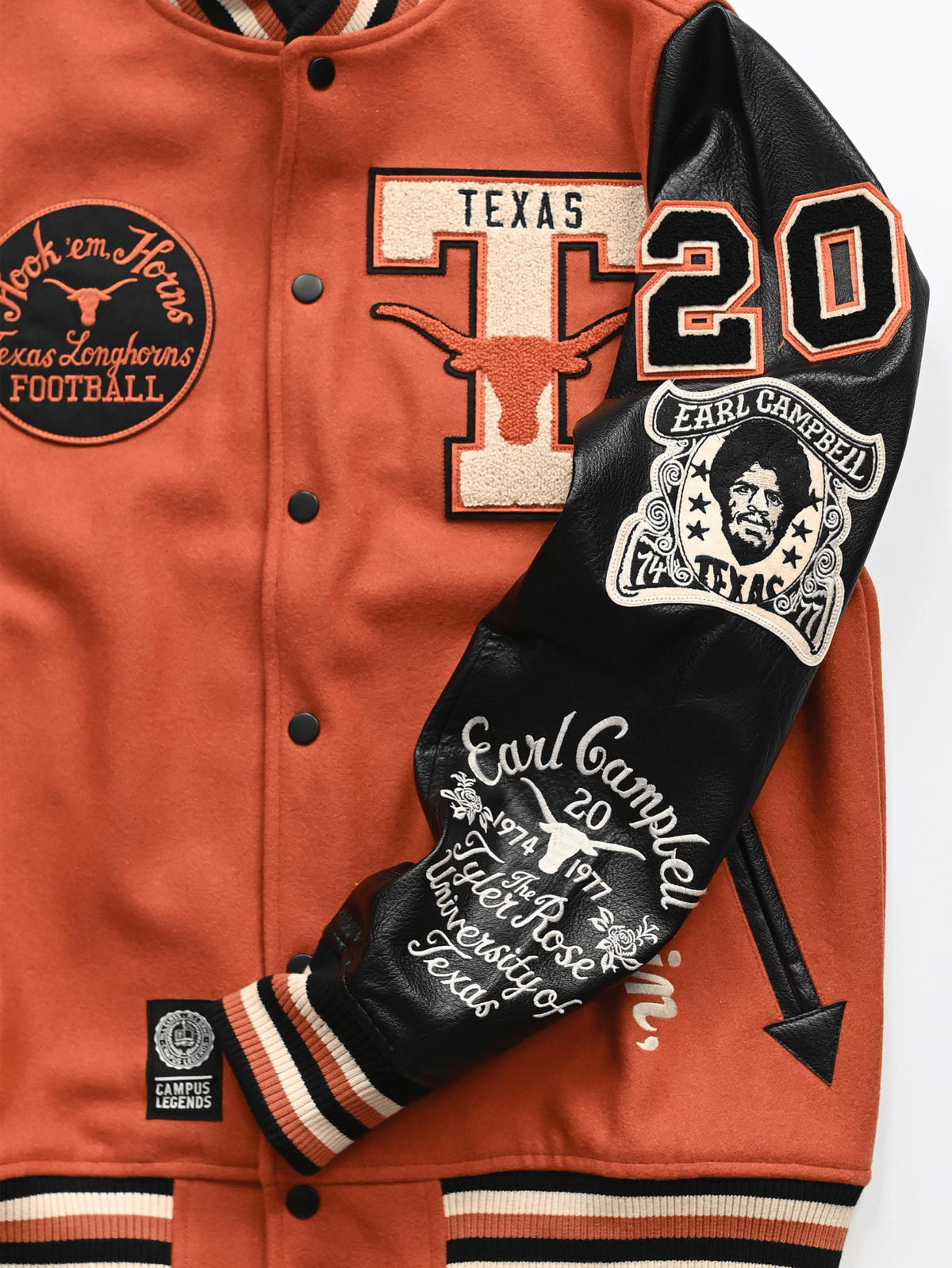 UT - Ricky Williams x Earl Campbell Varsity Jacket - Roots of Fight Canada