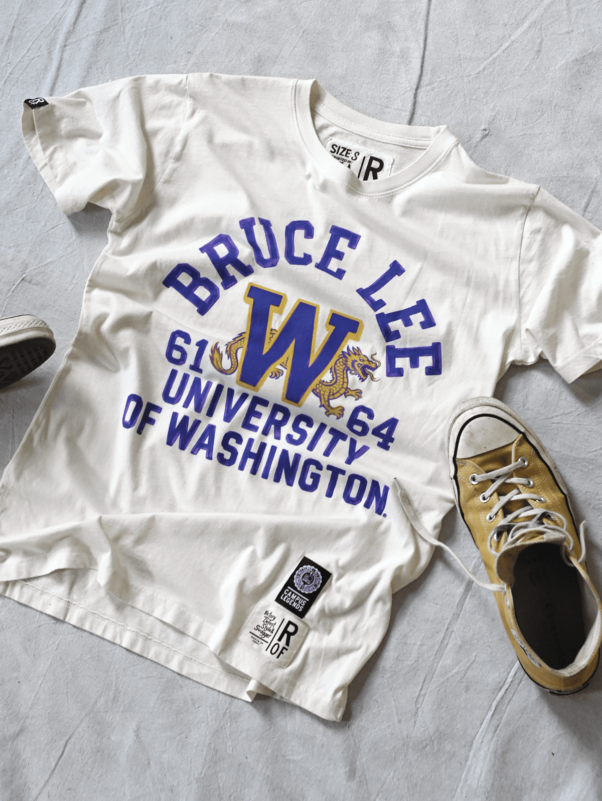 UW - Bruce Lee Campus Legend White Tee - Roots of Fight Canada