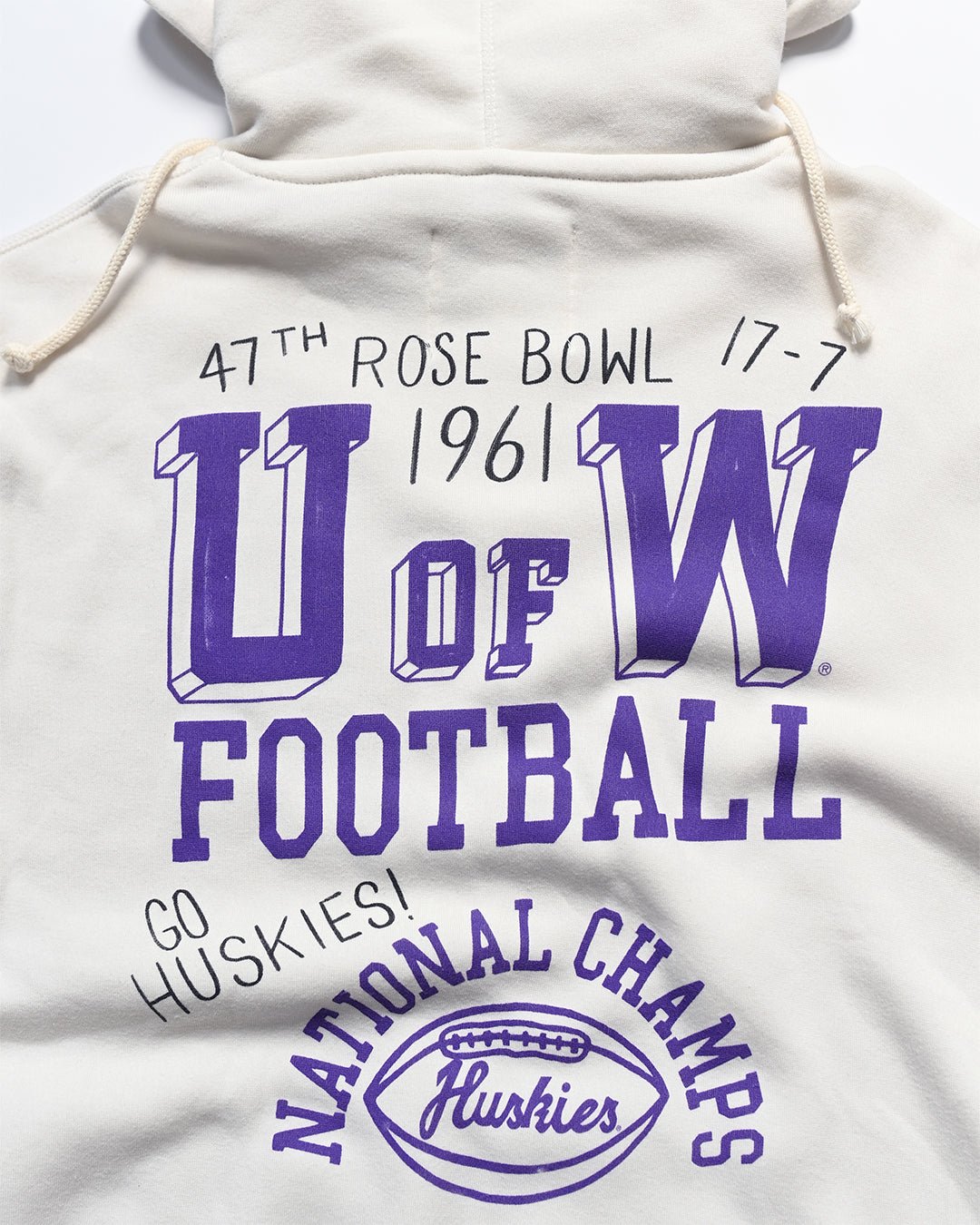 UW - Football ’61 Rose Bowl White PO Hoody - Roots of Fight Canada