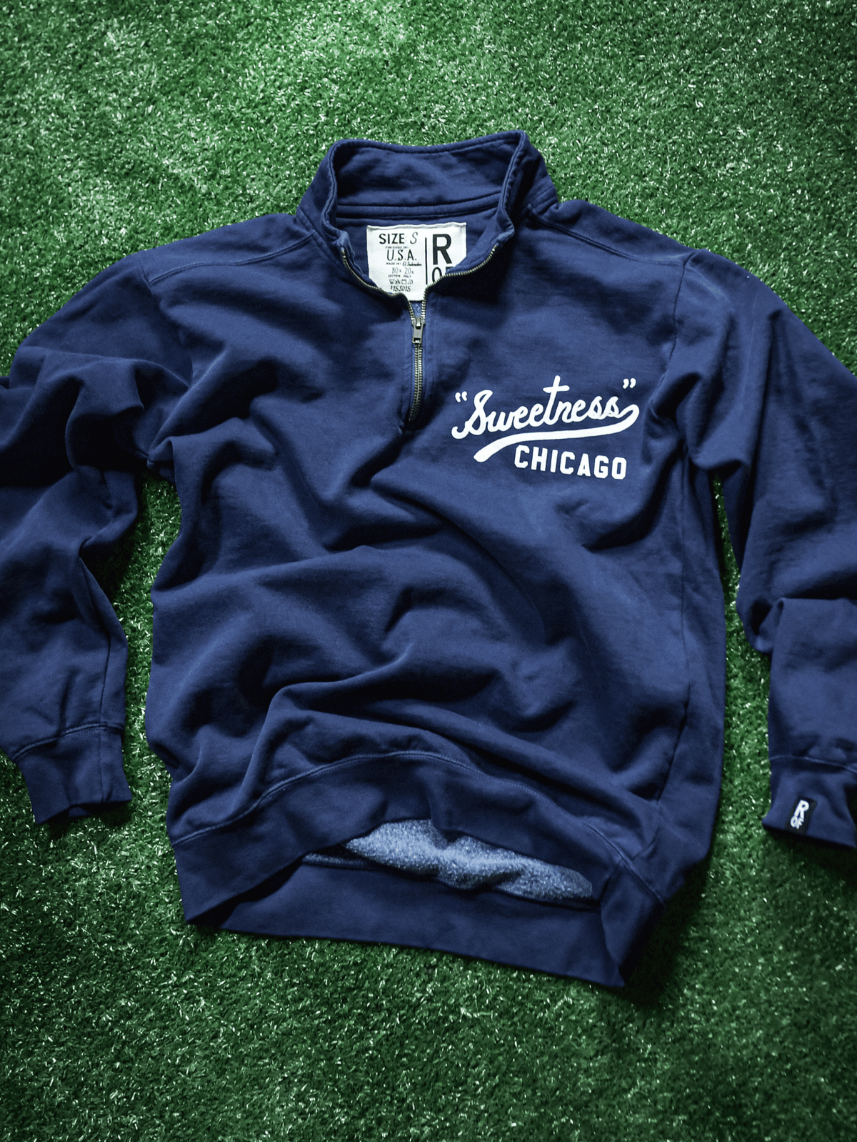 Walter Payton Chicago Navy Quarter-Zip Sweatshirt - Roots of Fight Canada