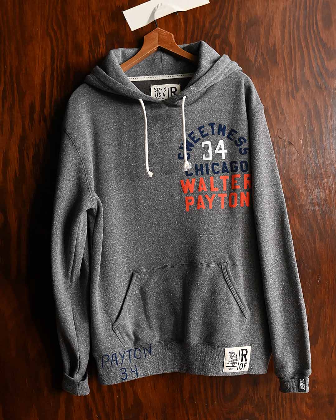 Walter Payton Sweetness #34 Grey PO Hoody - Roots of Fight Canada