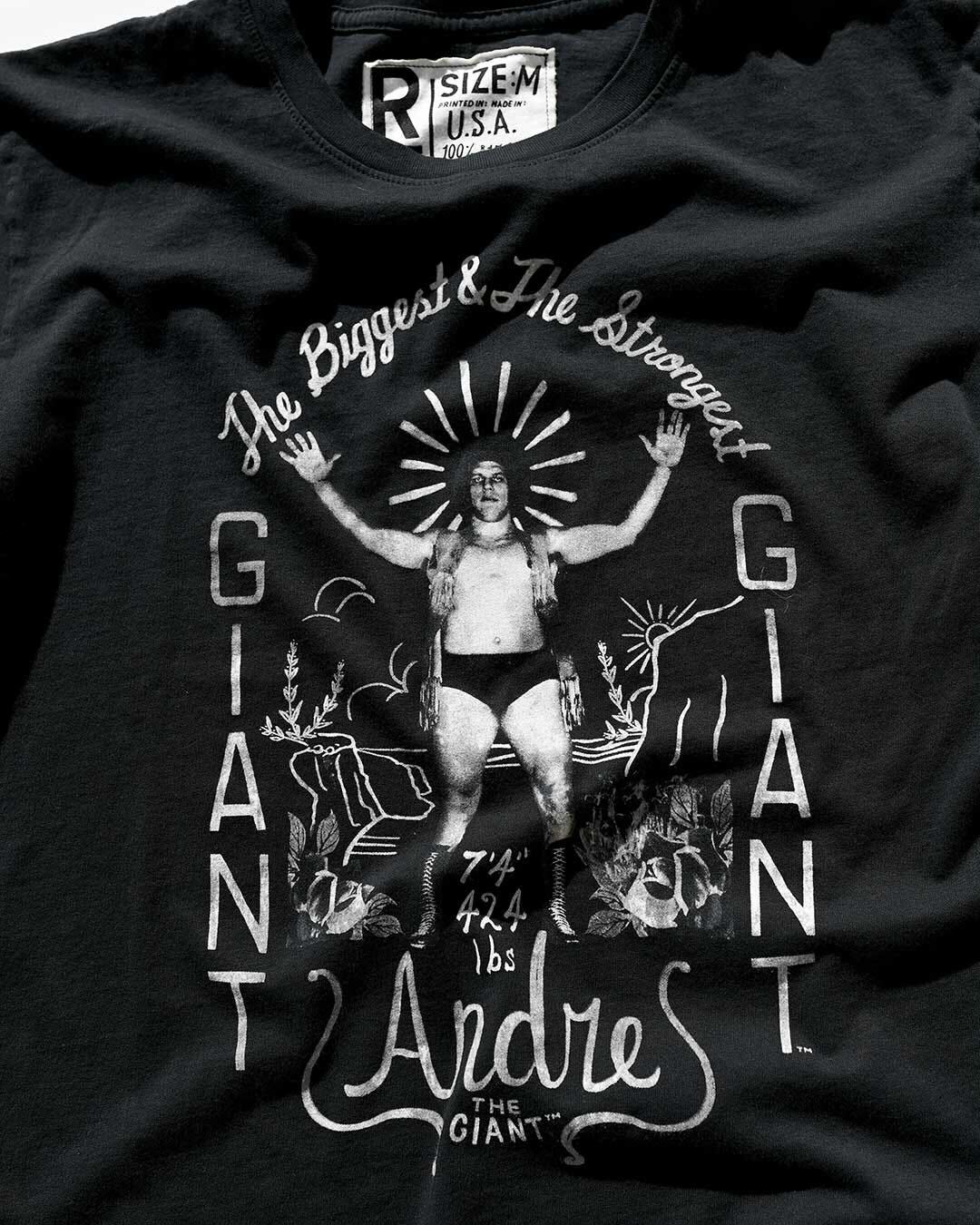 Andre the Giant The Biggest & Strongest Black Tee - Roots of Fight Canada