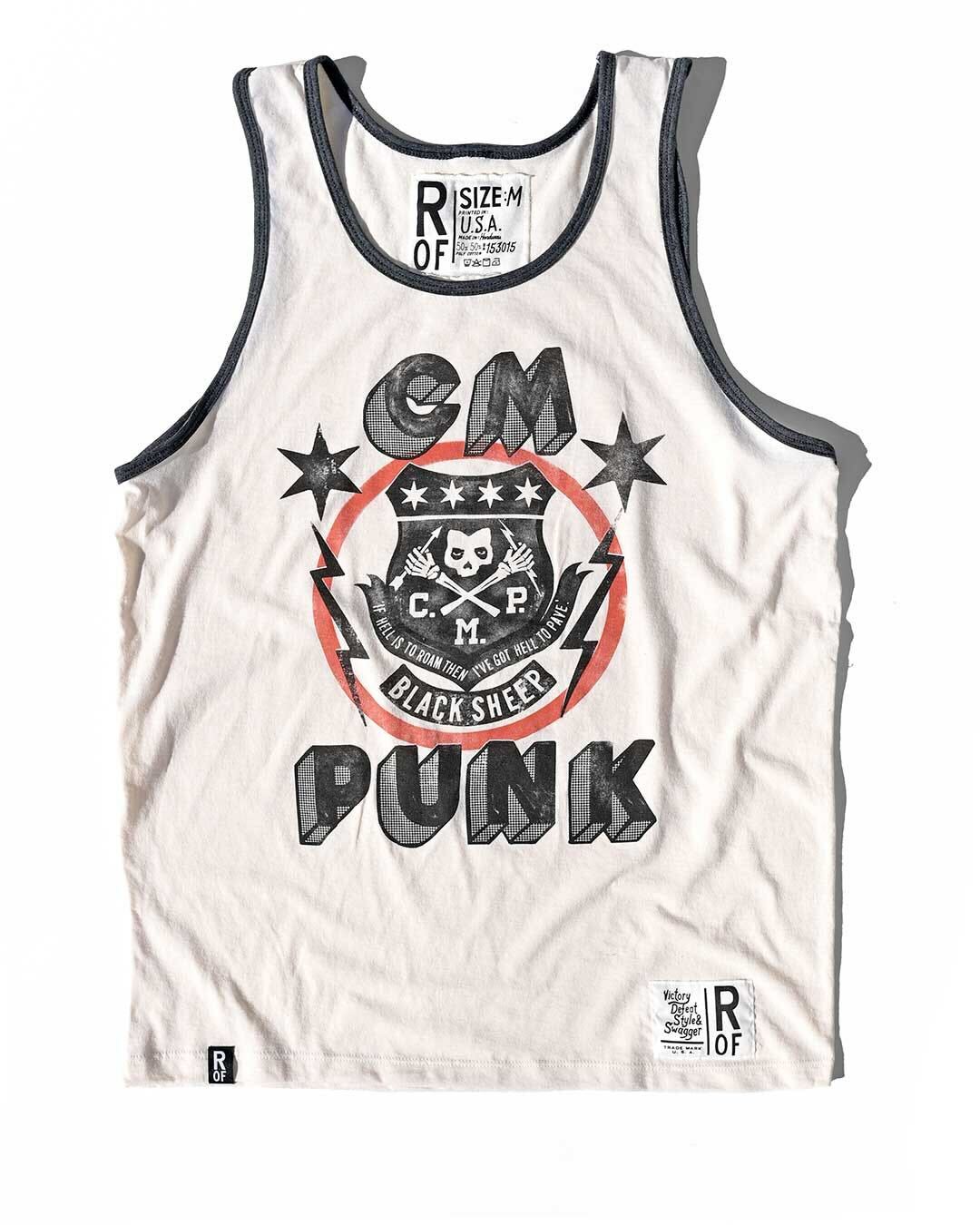 CM Punk Black Sheep White Tank - Roots of Fight Canada